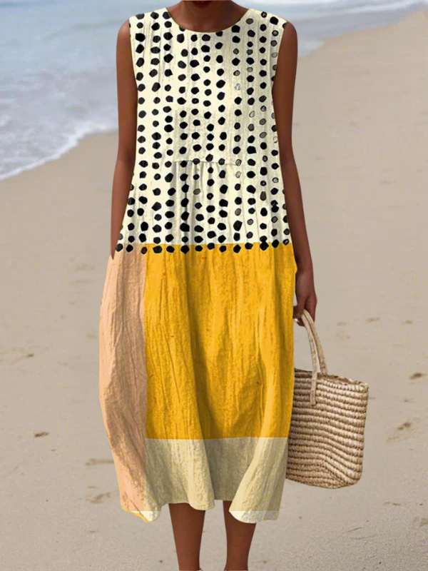 ALICE | POLKA COLORBLOCK MIDI DRESS