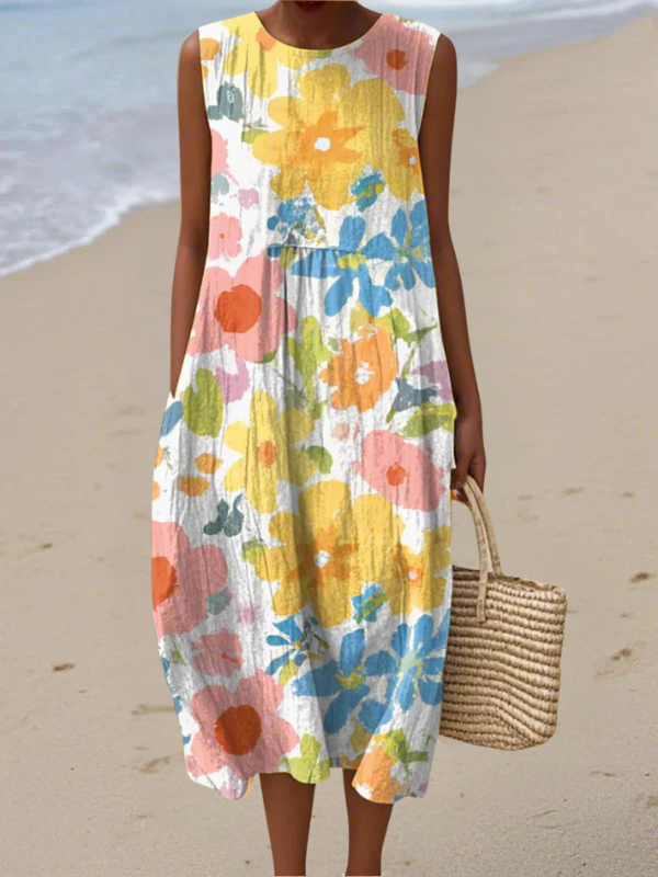 VERA | PASTEL FLORAL MIDI DRESS