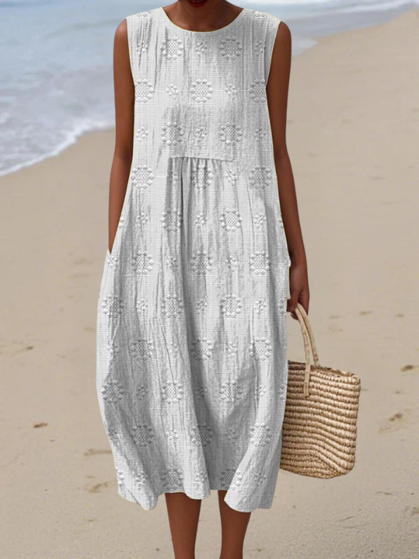 MILA | EMBROIDERED MIDI DRESS