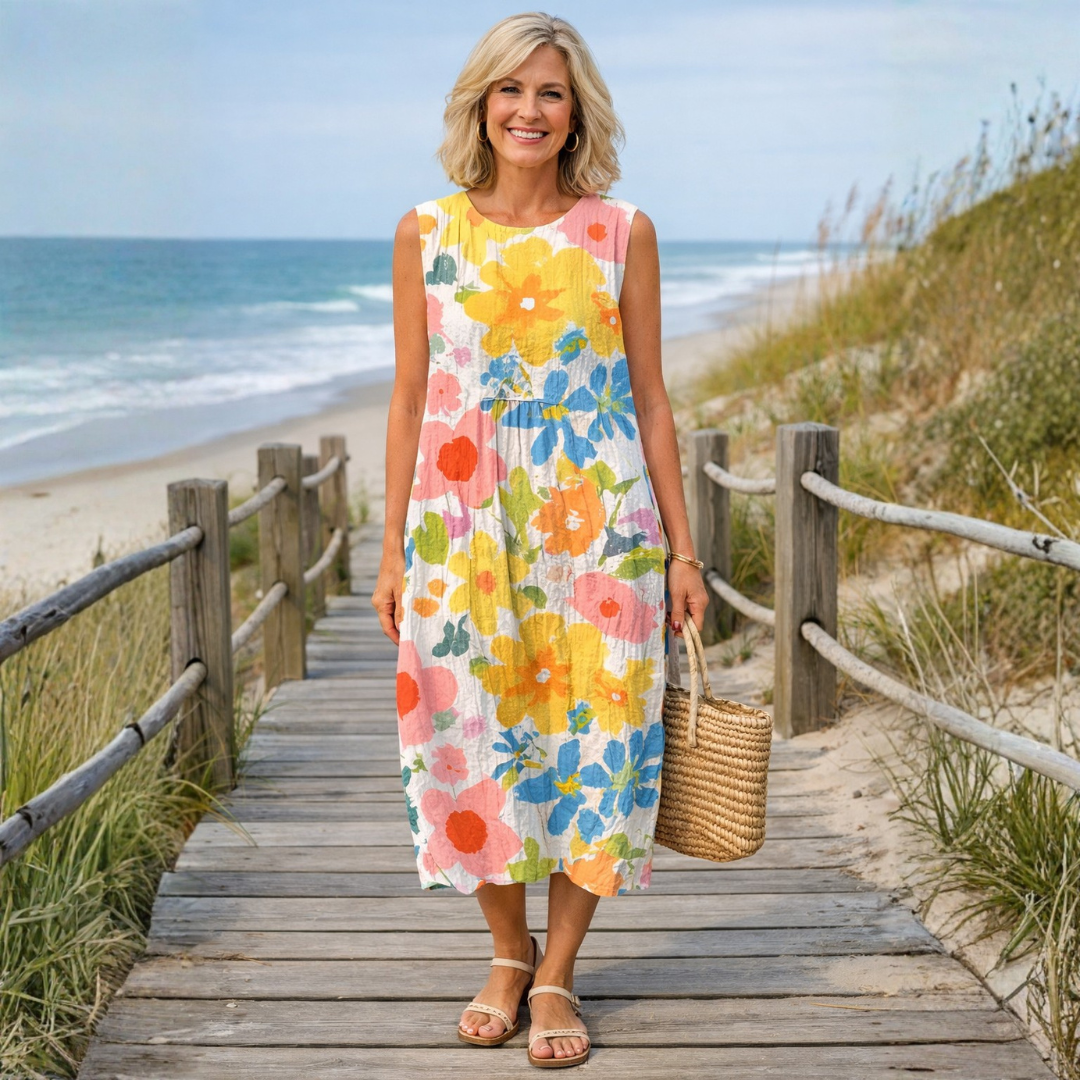VERA | PASTEL FLORAL MIDI DRESS
