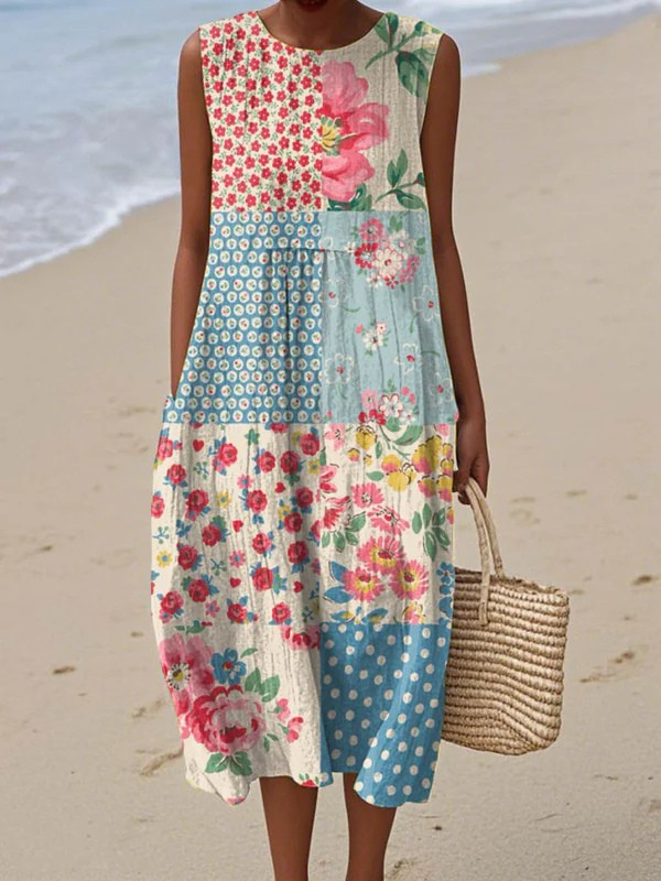 ADA | PATCHWORK MIDI DRESS