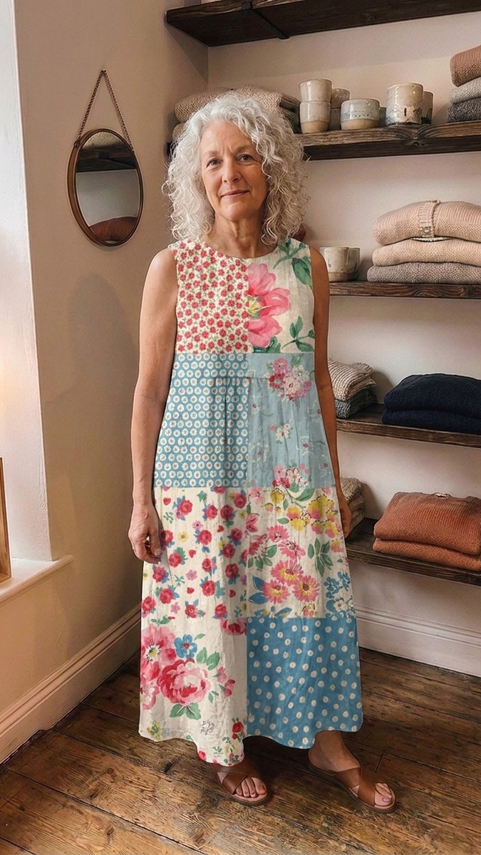 ADA | PATCHWORK MIDI DRESS