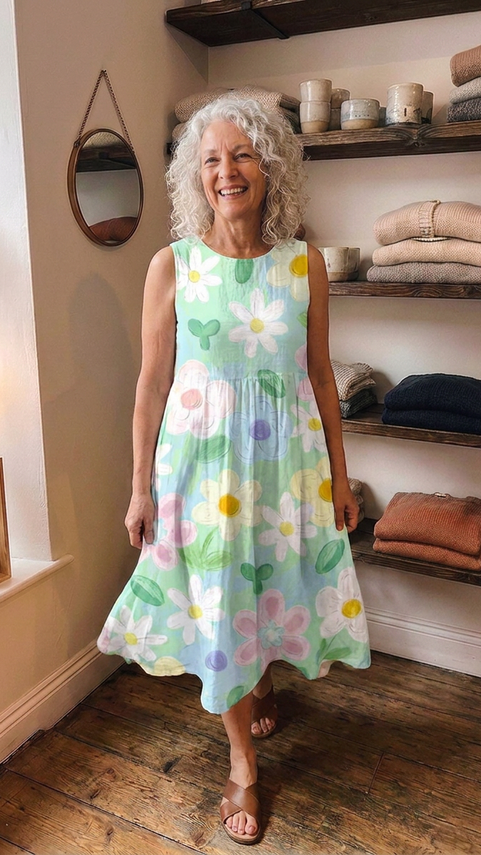 LENA | PASTEL BLOSSOM MIDI DRESS