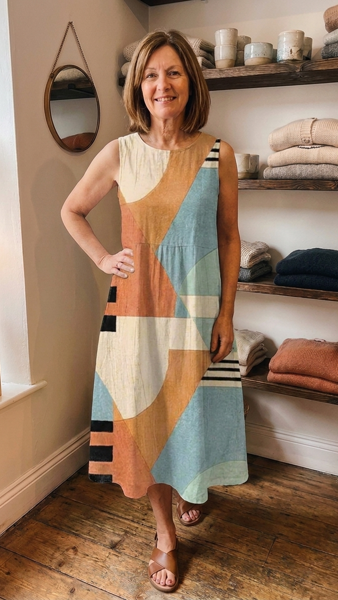 SELMA | GEOMETRIC MIDI DRESS